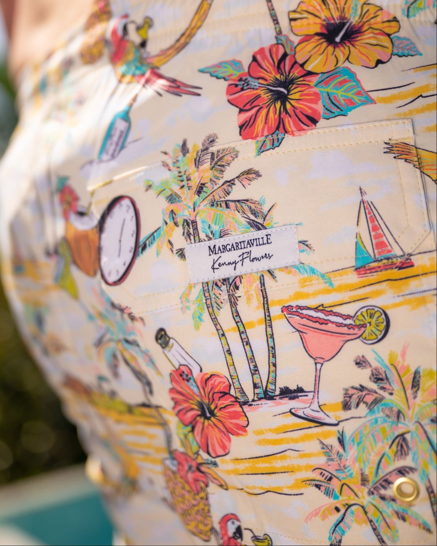 Margaritaville by Kenny Flowers – Wastin' Away Again - Yellow – Swim Trunks