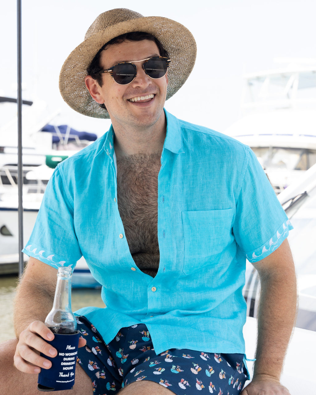 Margaritaville by Kenny Flowers – Fins Up - Short Sleeve Linen Shirt