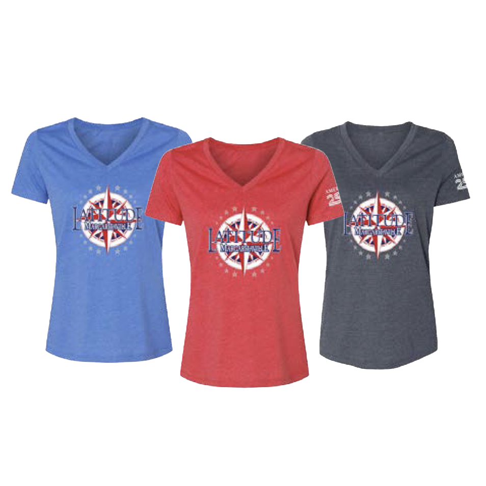 #20 POP-UP Latitude Compass Ladies T-shirt - RED