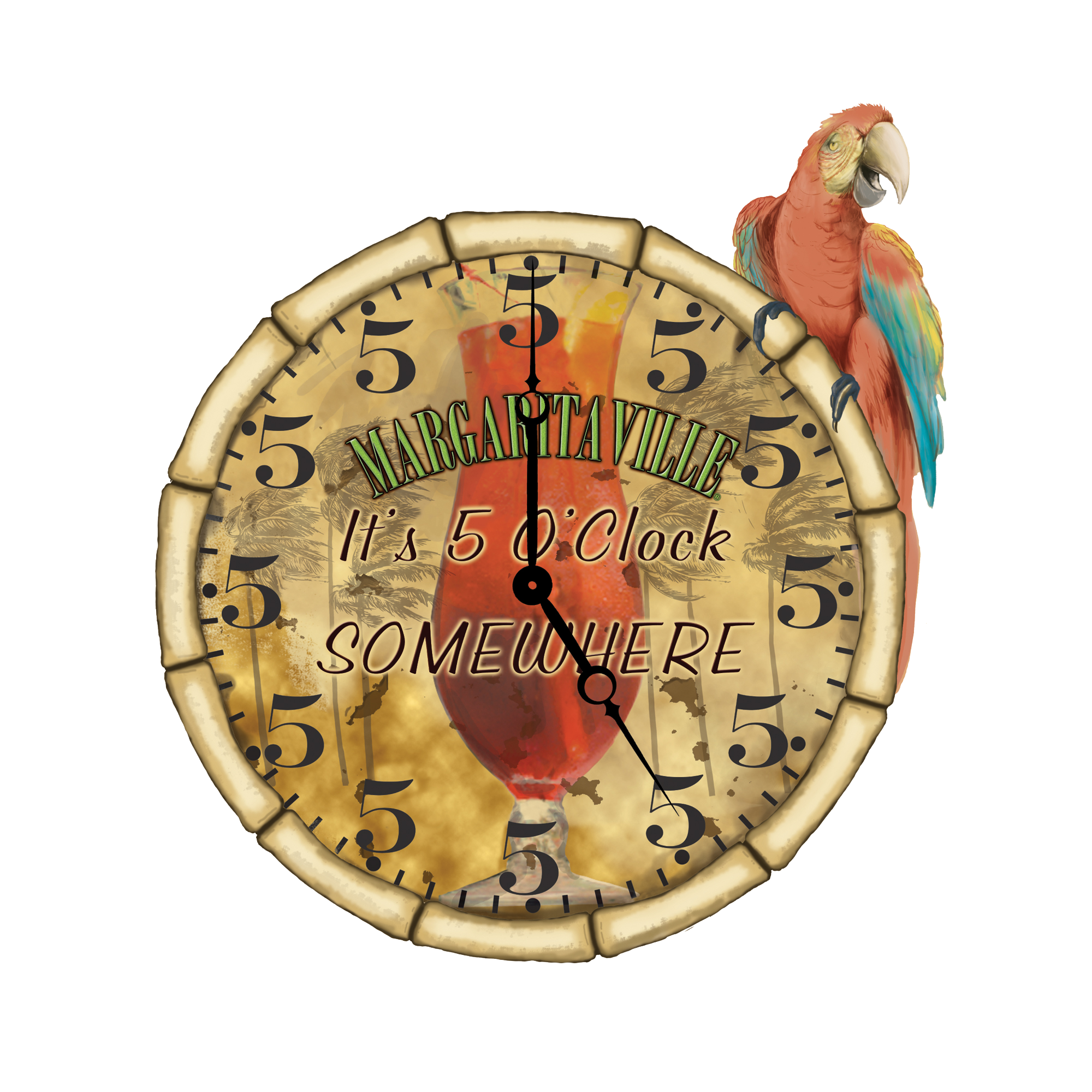 5 O'clock Somewhere Clock