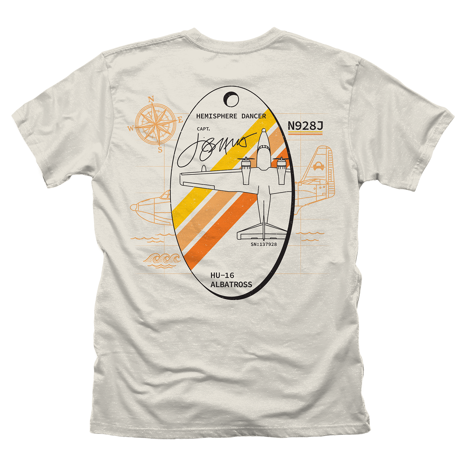 Hemisphere Dancer Plane Tag Tee - Ivory