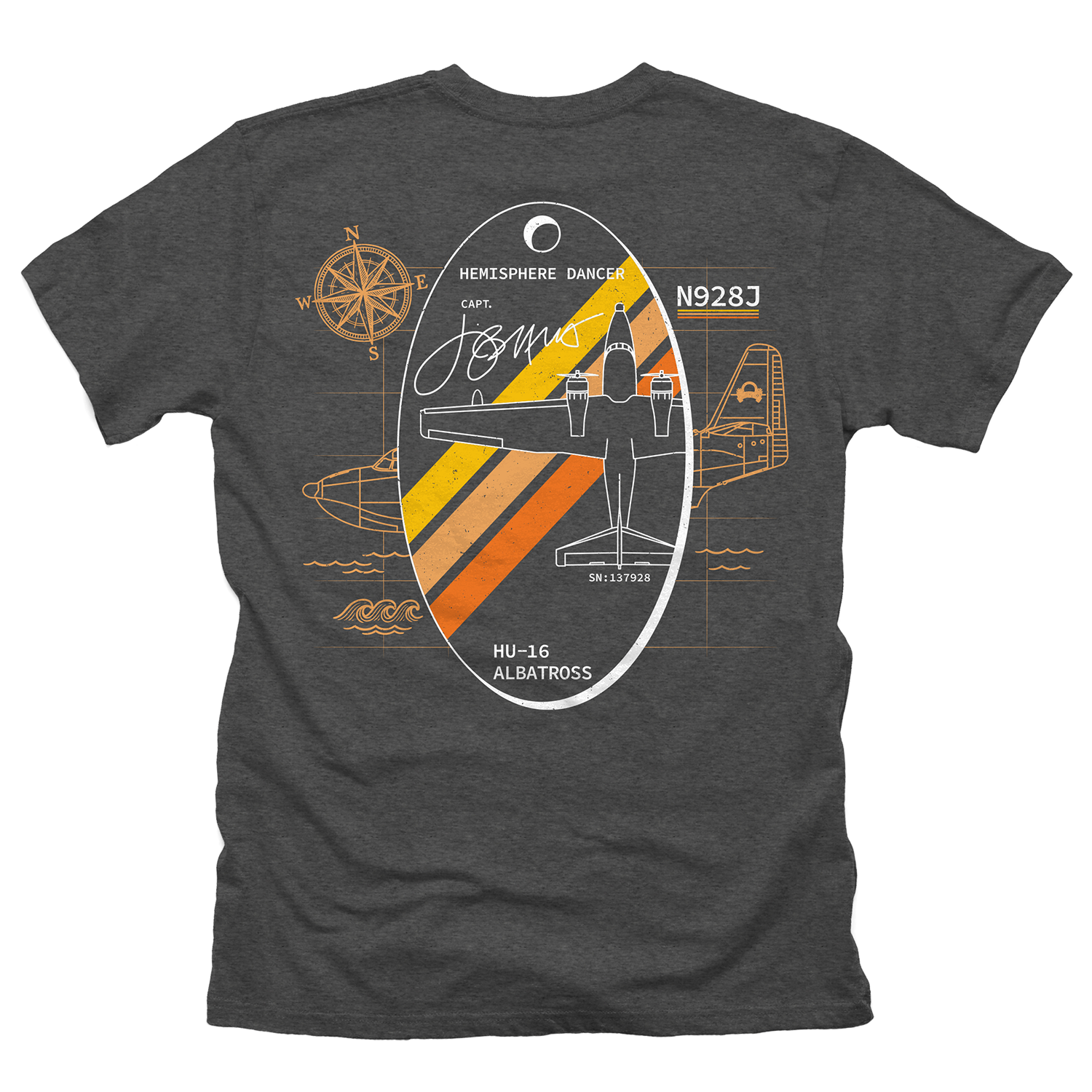 Hemisphere Dancer Plane Tag Tee - Pepper